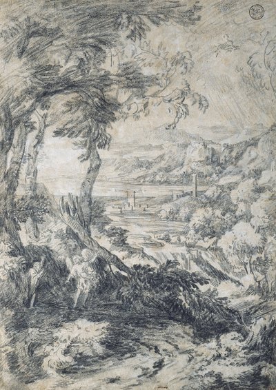 Landscape with Elijah and the Angel on Mount Horeb by Gaspard Poussin Dughet